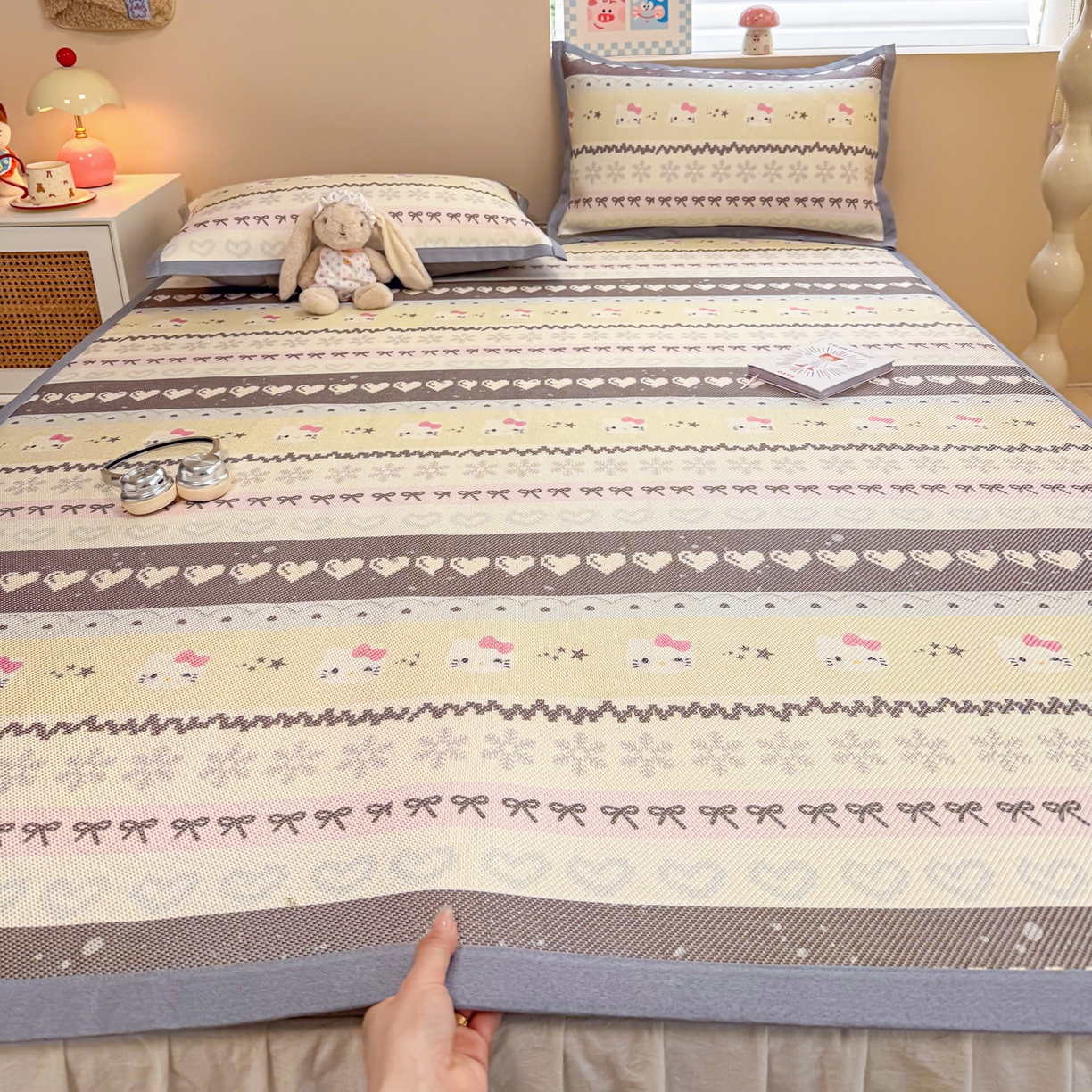 91家纺网 家纺一手货源 找家纺 （总）沐慕 2026新款高克重600D冰丝印花冰藤席