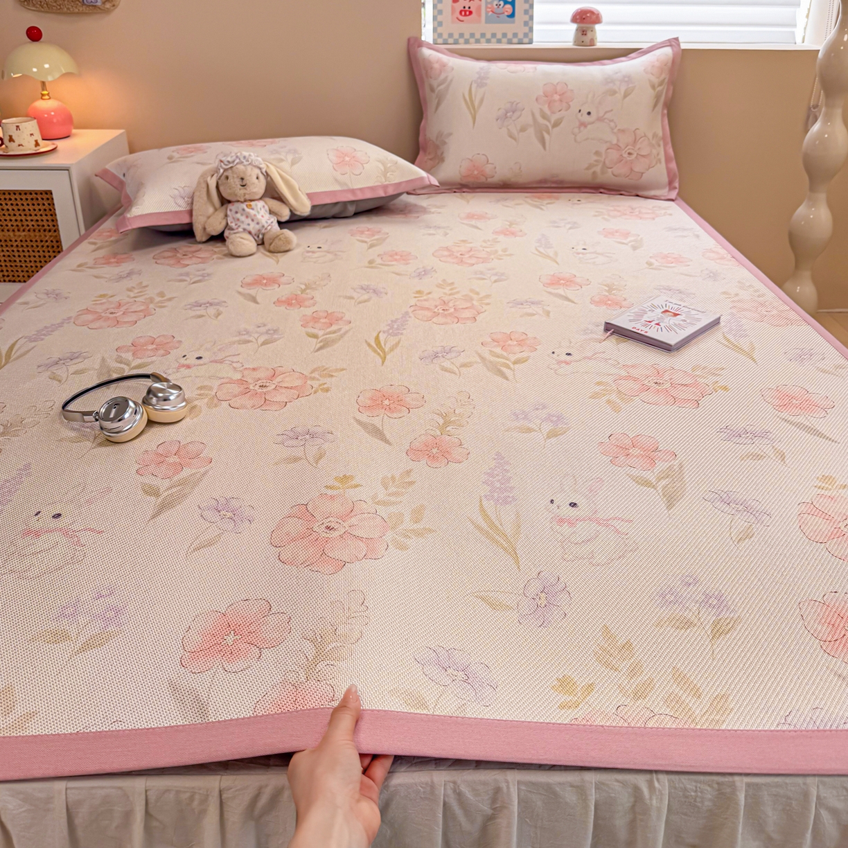 91家纺网 家纺一手货源 找家纺 （总）沐慕 2026新款高克重600D冰丝印花冰藤席