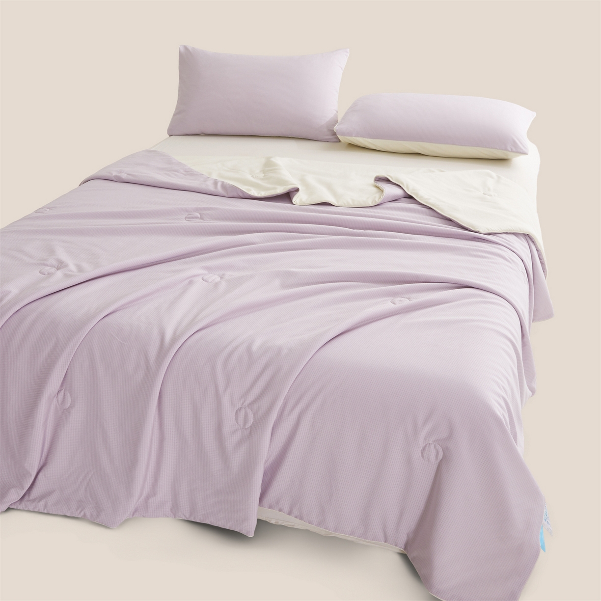 91家纺网 家纺一手货源 找家纺 景眠 2026新款华夫格凉感夏被 华夫格-香氛紫