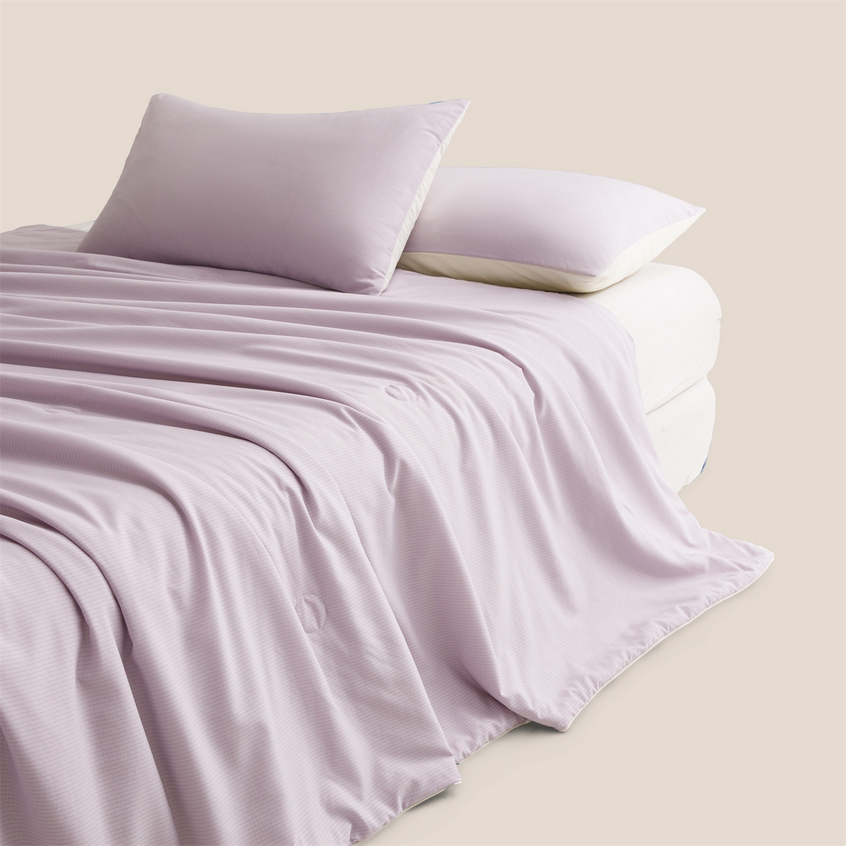 91家纺网 家纺一手货源 找家纺 景眠 2026新款华夫格凉感夏被 华夫格-香氛紫