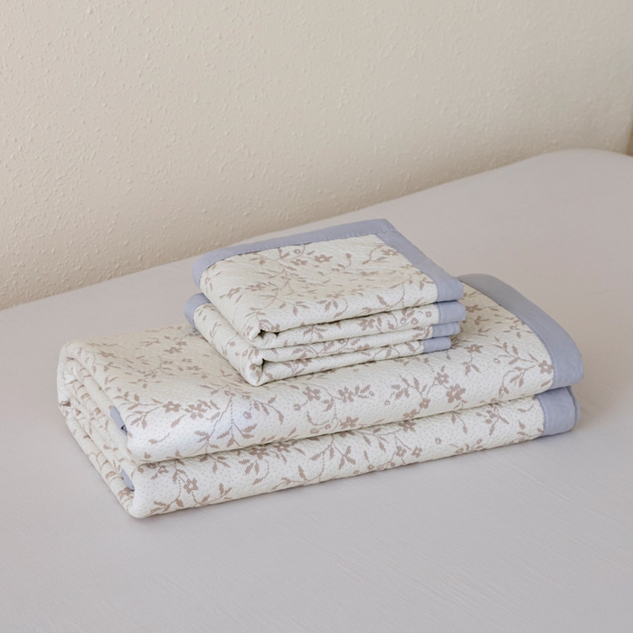 野合家纺 2026新款韩式小碎花凉感超柔双面提花冰豆席凉席席子 疏影-咖