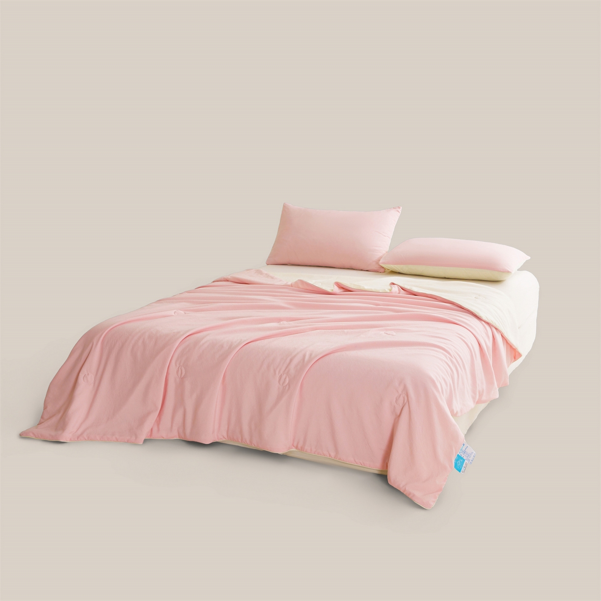 91家纺网 家纺一手货源 找家纺 景眠 2026新款华夫格凉感夏被 华夫格-樱花粉