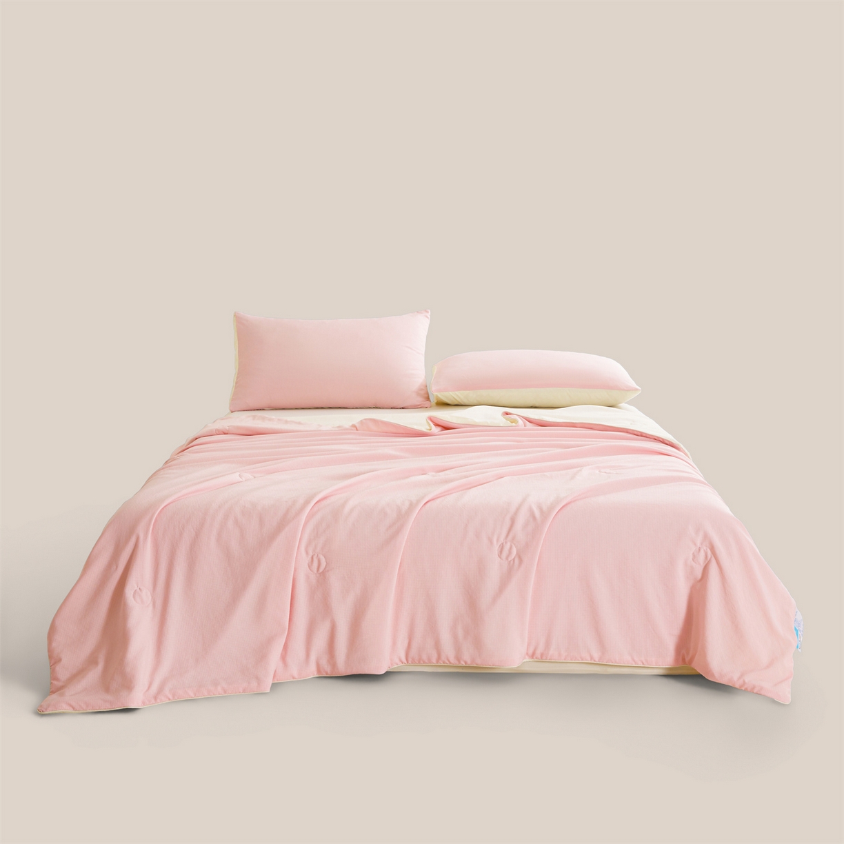 91家纺网 家纺一手货源 找家纺 景眠 2026新款华夫格凉感夏被 华夫格-樱花粉