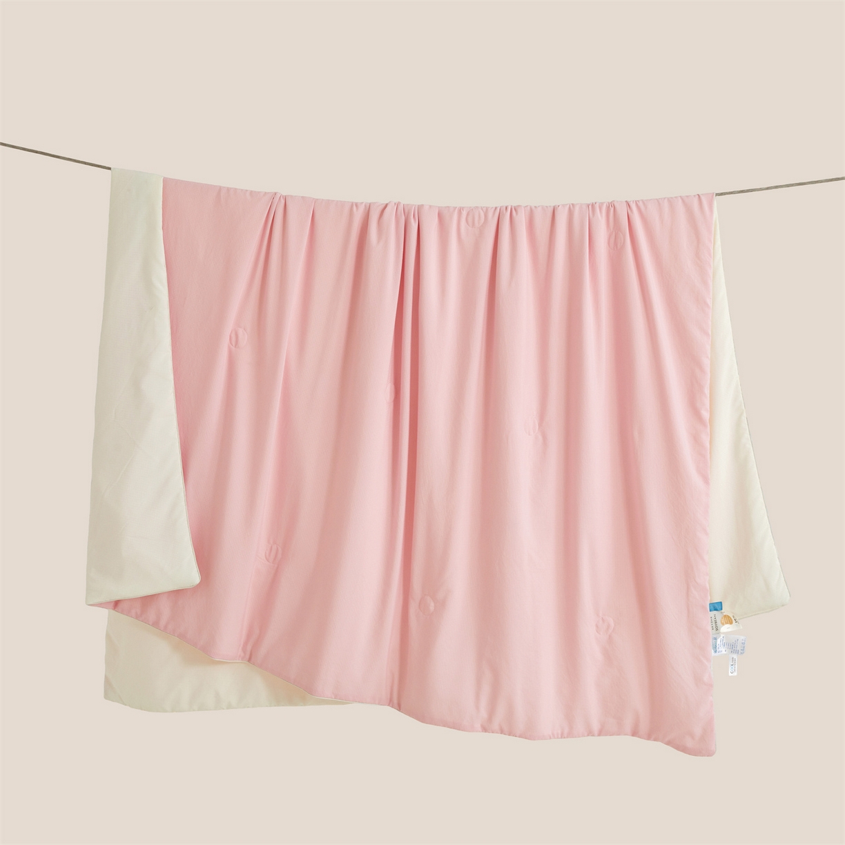 91家纺网 家纺一手货源 找家纺 景眠 2026新款华夫格凉感夏被 华夫格-樱花粉