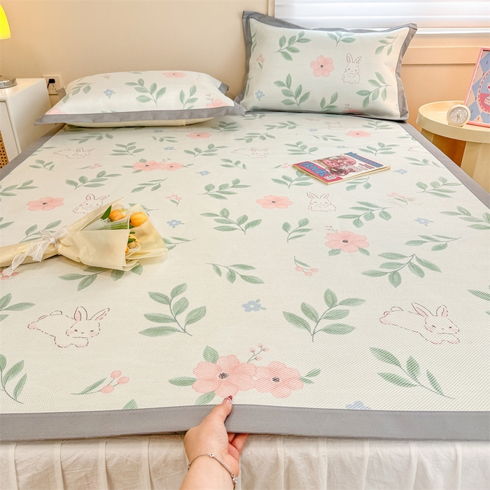 91家纺网 家纺一手货源 找家纺 （总）沐慕 2026新款高克重600D冰丝印花冰藤席