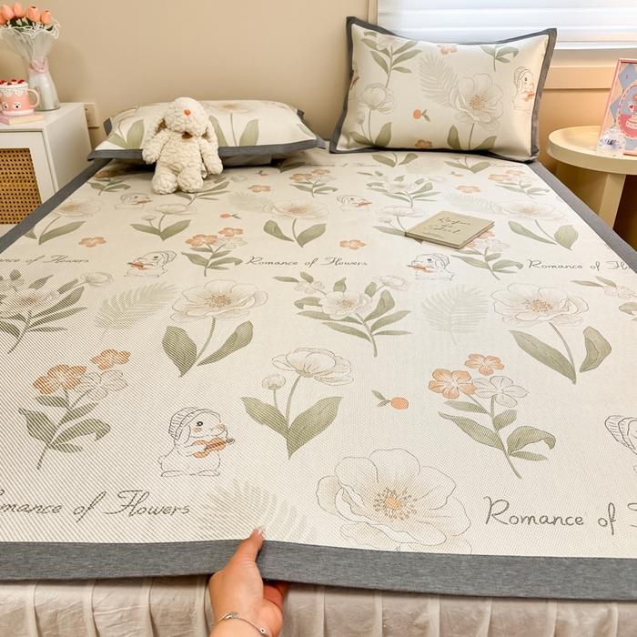 91家纺网 家纺一手货源 找家纺 （总）沐慕 2026新款高克重600D冰丝印花冰藤席