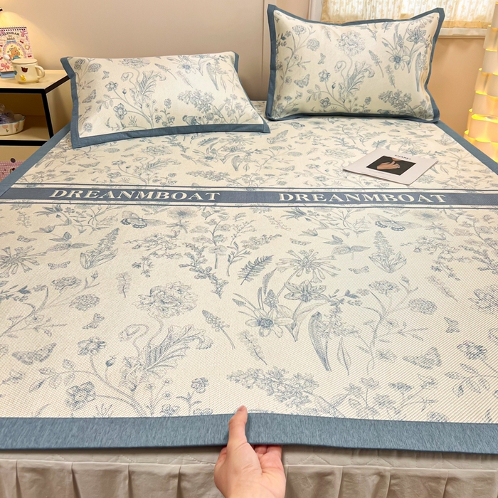 91家纺网 家纺一手货源 找家纺 （总）沐慕 2026新款高克重600D冰丝印花冰藤席