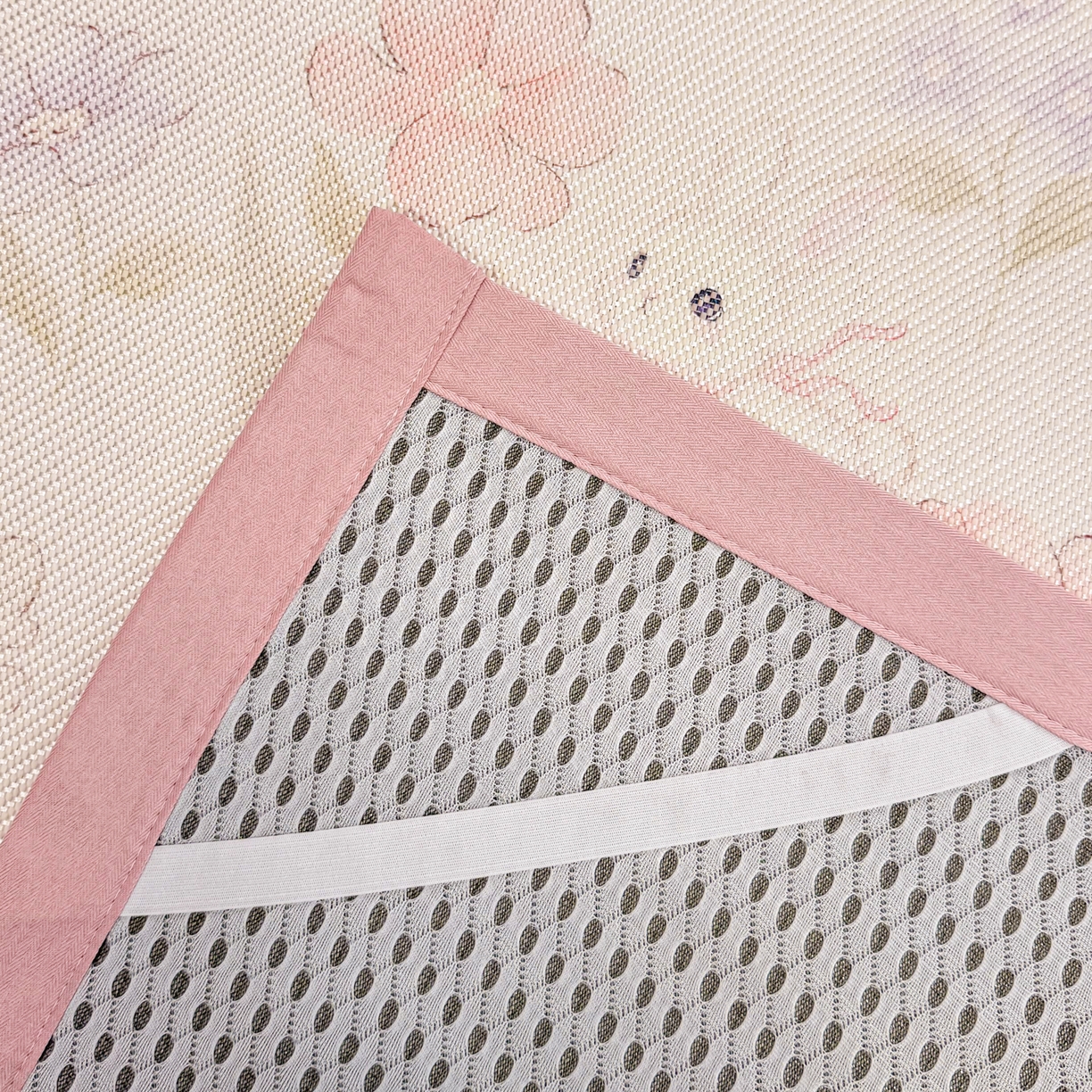 91家纺网 家纺一手货源 找家纺 沐慕 2026新款高克重600D冰丝印花冰藤席 冰藤-粉花兔语