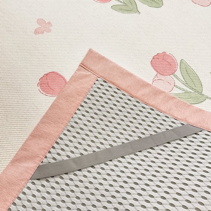 91家纺网 家纺一手货源 找家纺 沐慕 2026新款高克重600D冰丝印花冰藤席 冰藤-粉嫩郁金香