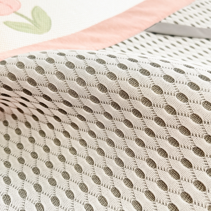 91家纺网 家纺一手货源 找家纺 沐慕 2026新款高克重600D冰丝印花冰藤席 冰藤-粉嫩郁金香