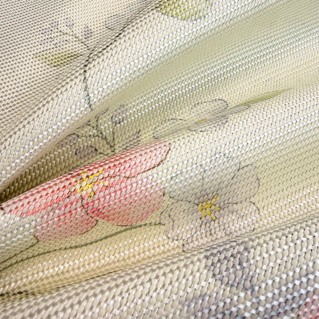 91家纺网 家纺一手货源 找家纺 沐慕 2026新款高克重600D冰丝印花冰藤席 冰藤-绿叶奶猫