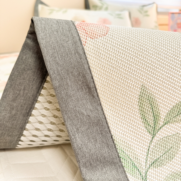 91家纺网 家纺一手货源 找家纺 沐慕 2026新款高克重600D冰丝印花冰藤席 冰藤-莫妮卡