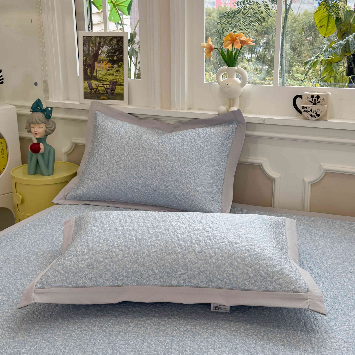 91家纺网 家纺一手货源 找家纺 （总）几禾 2026春夏新款双泡刺绣款凉席席子空调软席