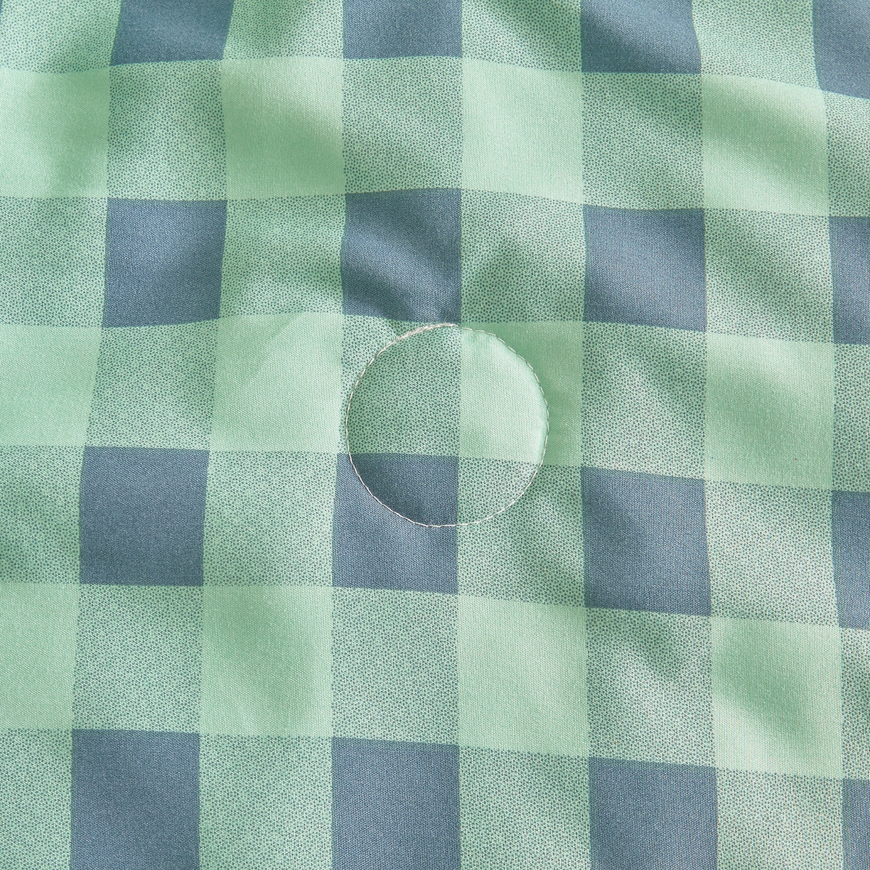 91家纺网 家纺一手货源 找家纺 景眠 2026新款水洗棉格子夏被 绿蓝中格