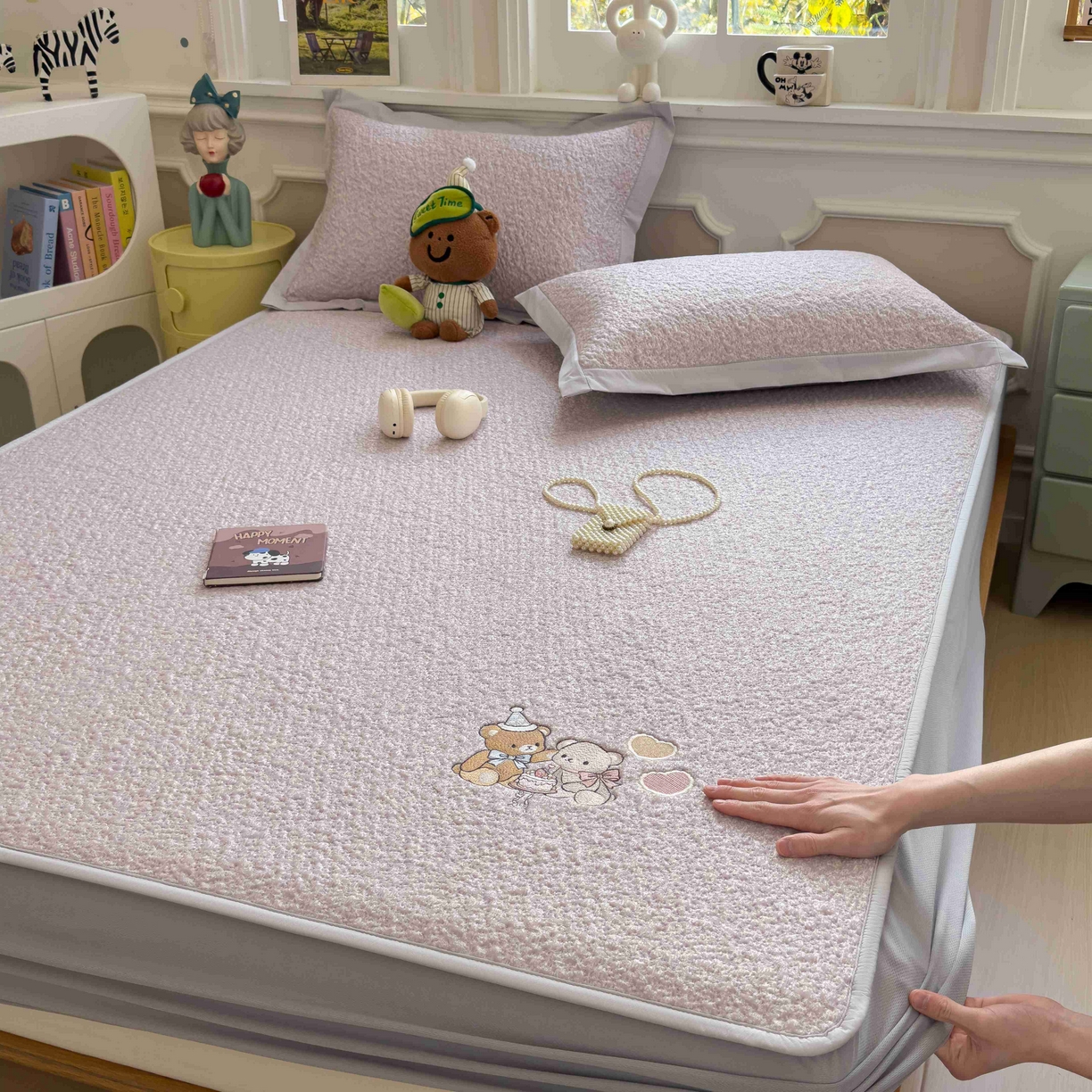 91家纺网 家纺一手货源 找家纺 （总）几禾 2026春夏新款双泡刺绣款凉席席子空调软席