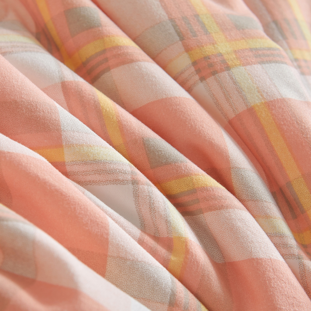 91家纺网 家纺一手货源 找家纺 景眠 2026新款水洗棉格子夏被 沐雅格 粉