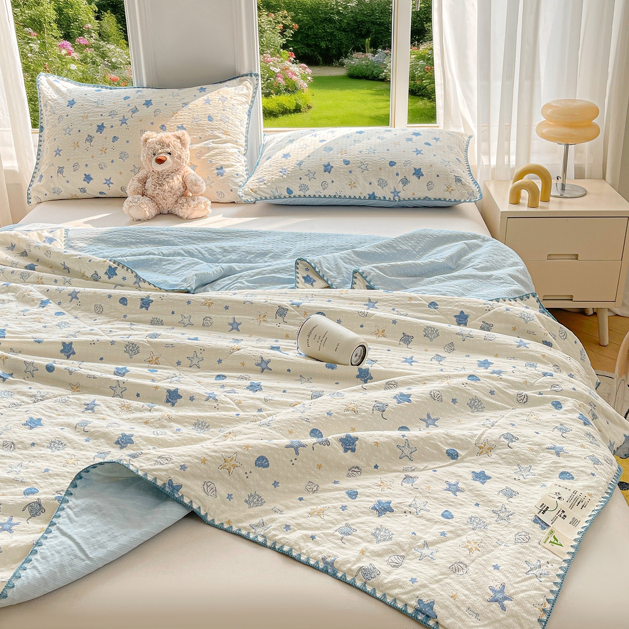 91家纺网 家纺一手货源 找家纺 犇牛仓储供应链 2026新款泡芙棉新疆棉花夏被被子被芯 许愿星