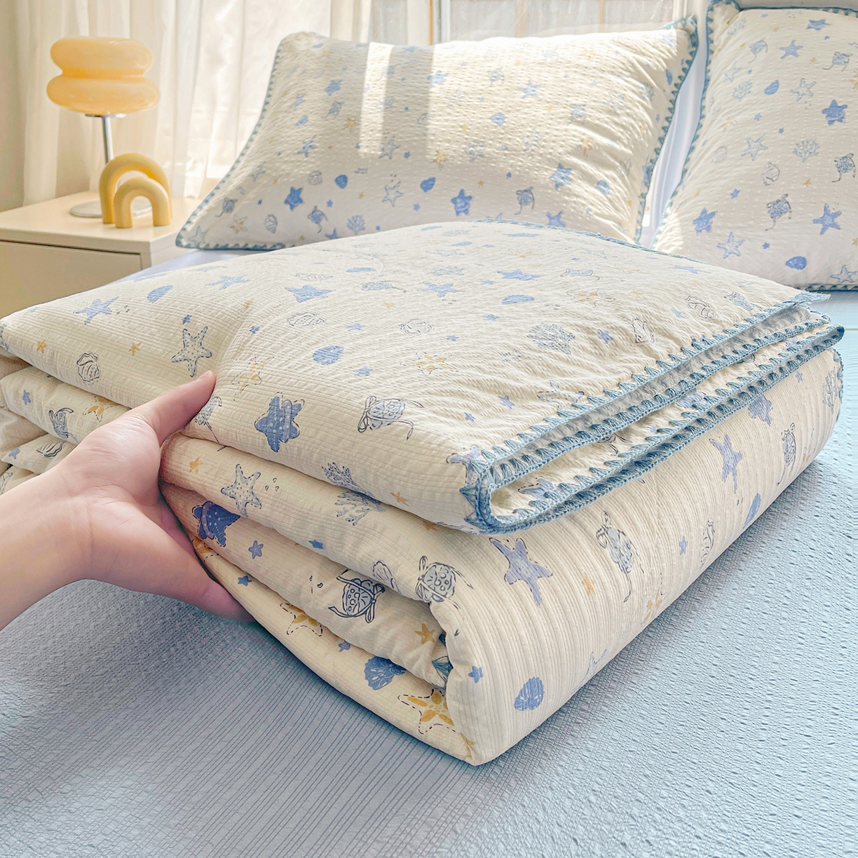 91家纺网 家纺一手货源 找家纺 犇牛仓储供应链 2026新款泡芙棉新疆棉花夏被被子被芯 许愿星