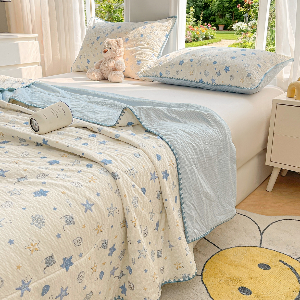 91家纺网 家纺一手货源 找家纺 犇牛仓储供应链 2026新款泡芙棉新疆棉花夏被被子被芯 许愿星