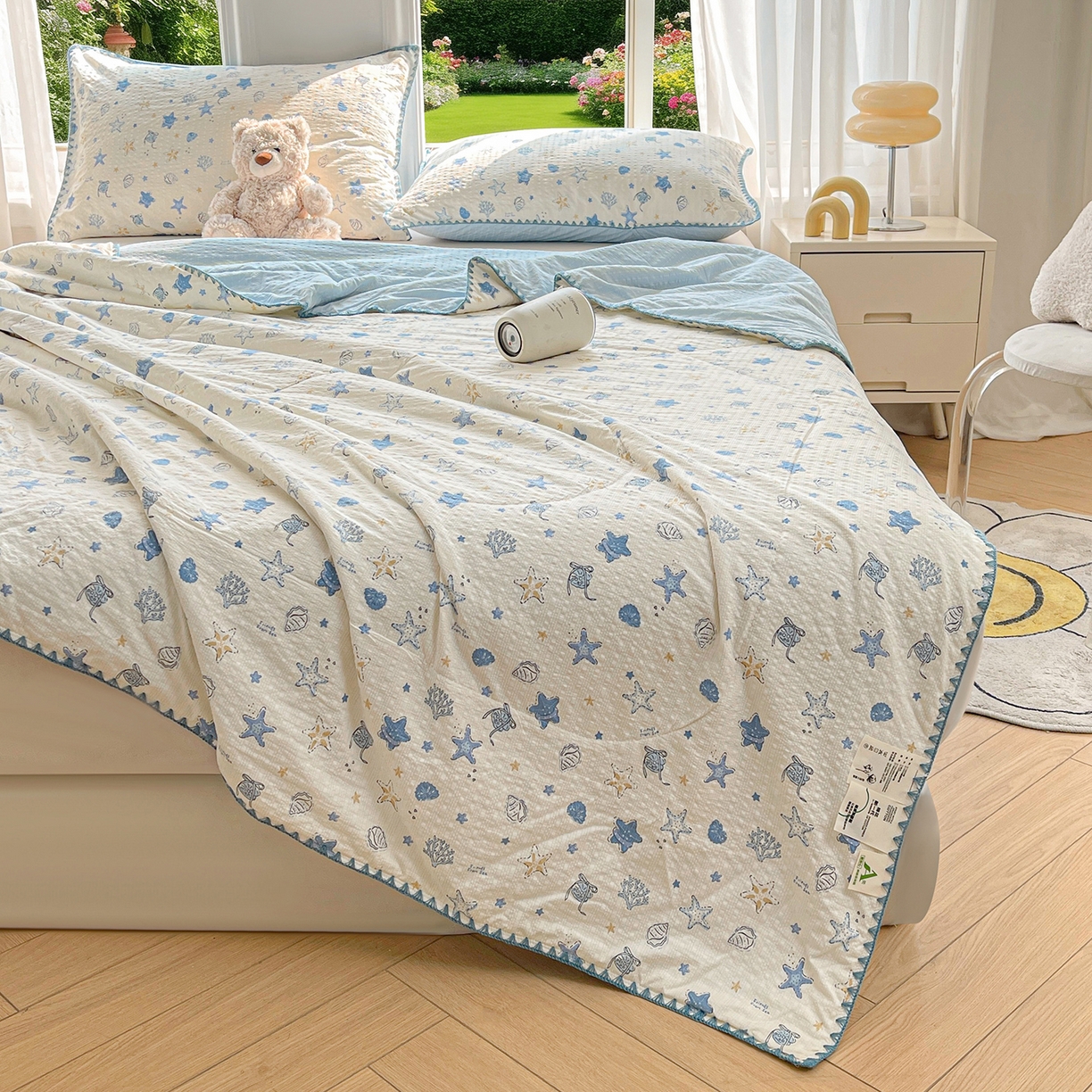 91家纺网 家纺一手货源 找家纺 犇牛仓储供应链 2026新款泡芙棉新疆棉花夏被被子被芯 许愿星