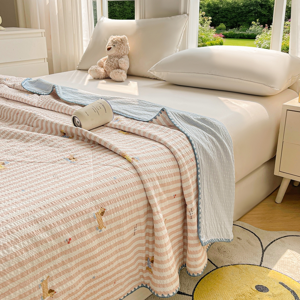 91家纺网 家纺一手货源 找家纺 犇牛仓储供应链 2026新款泡芙棉新疆棉花夏被被子被芯 时尚派对