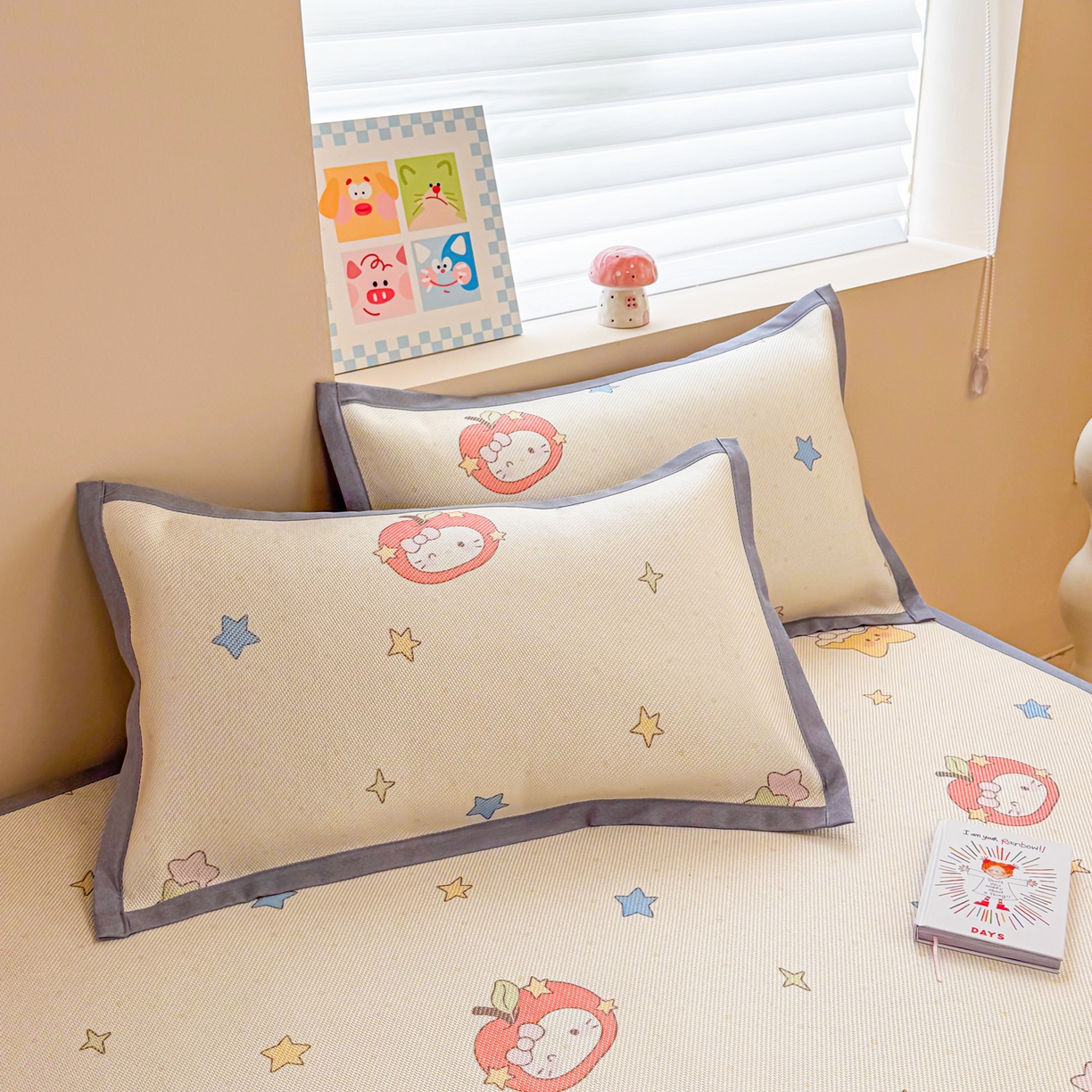 91家纺网 家纺一手货源 找家纺 沐慕 2026新款高克重600D冰丝印花冰藤席 冰藤-星愿小伙伴