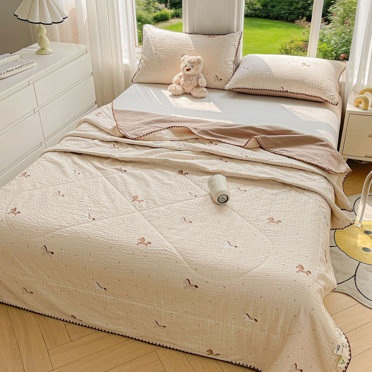 91家纺网 家纺一手货源 找家纺 犇牛仓储供应链 2026新款泡芙棉新疆棉花夏被被子被芯 吉祥马