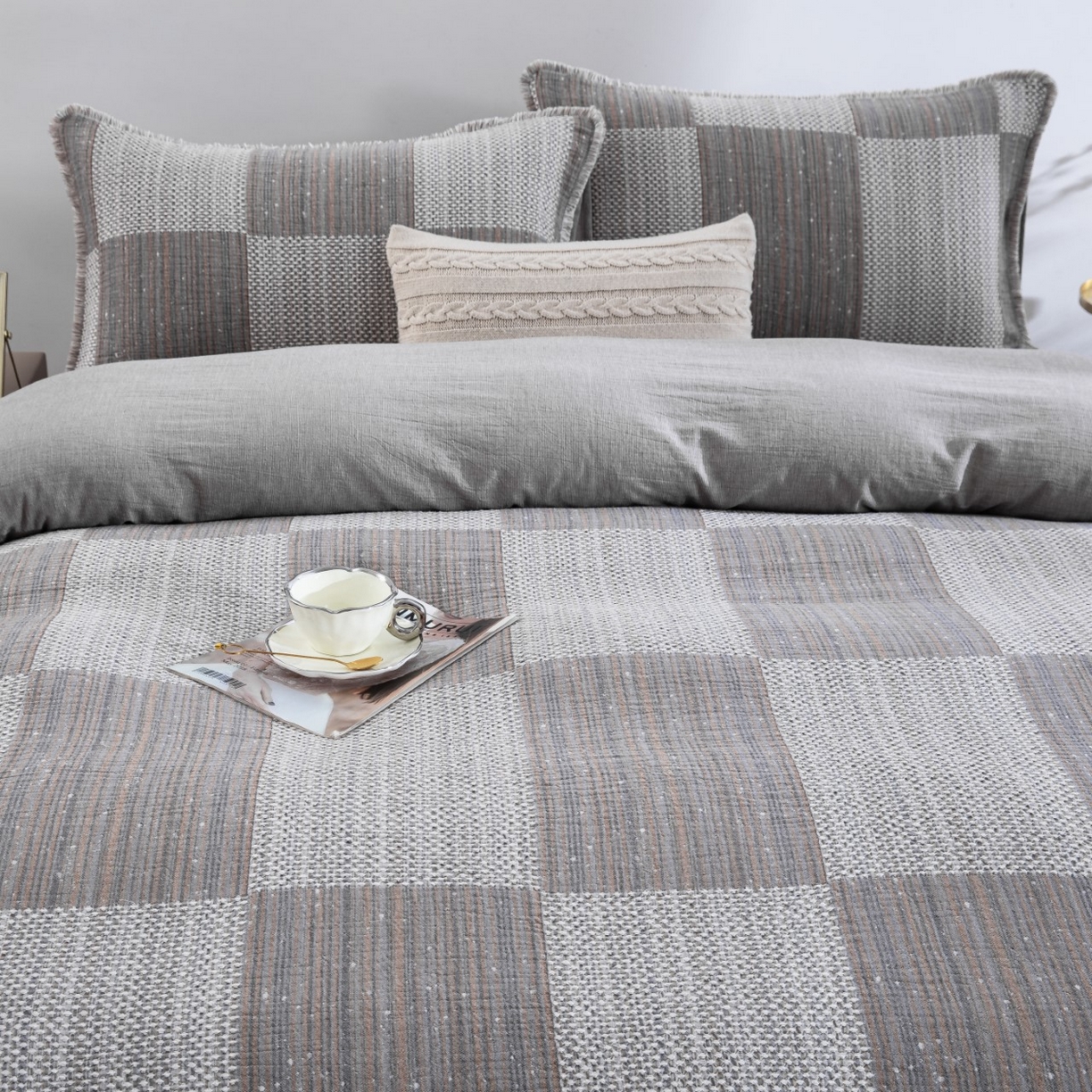 91家纺网 家纺一手货源 找家纺 （总）仰望棉麻双层纱供应链 2026新款棉麻流苏款四件套