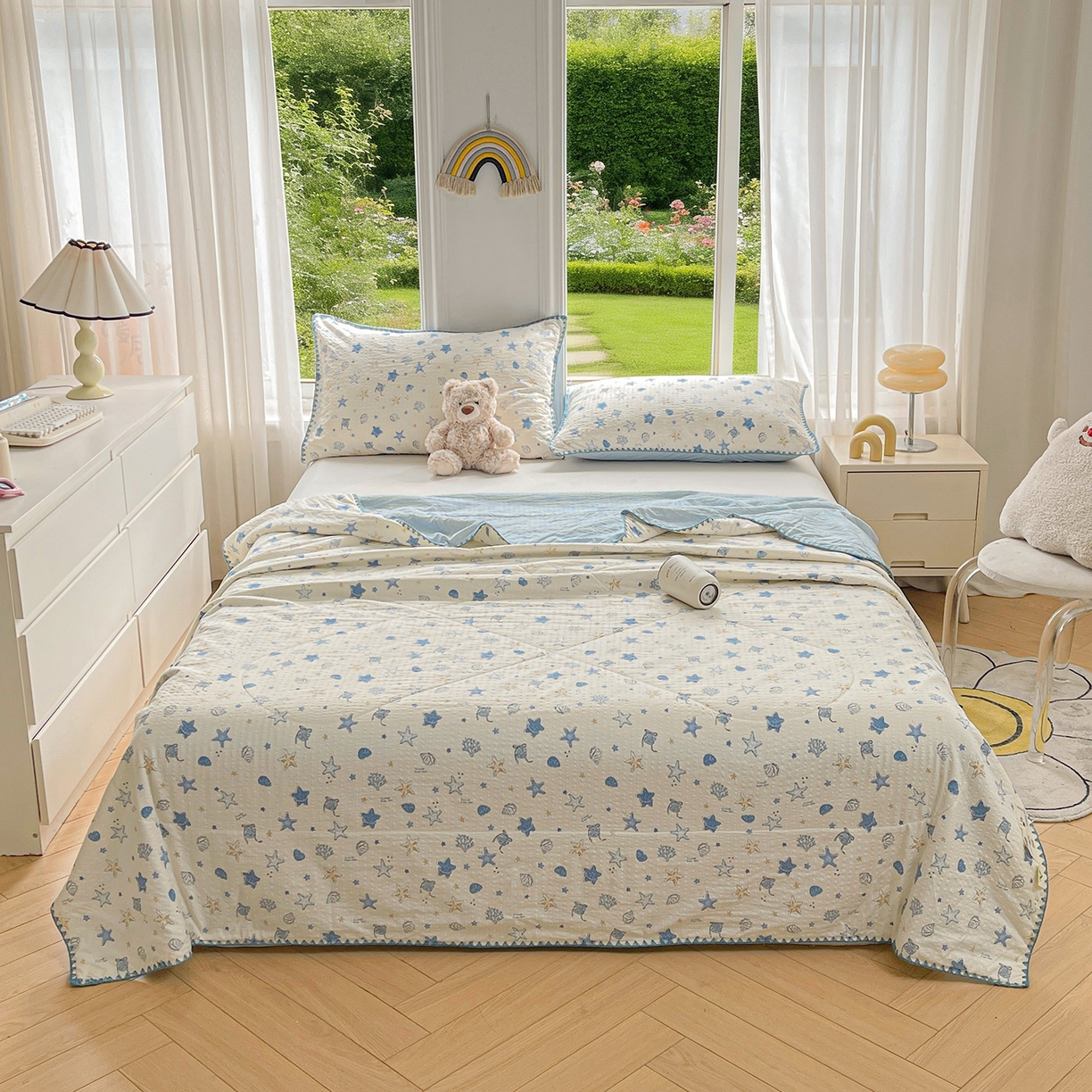 91家纺网 家纺一手货源 找家纺 犇牛仓储供应链 2026新款泡芙棉新疆棉花夏被被子被芯 许愿星