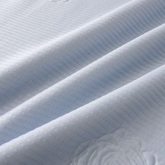 91家纺网 家纺一手货源 找家纺 野合家纺 2026新款豆豆凉席PE提花豆豆席席子凉席奶牛系列床单款 玫瑰-蓝