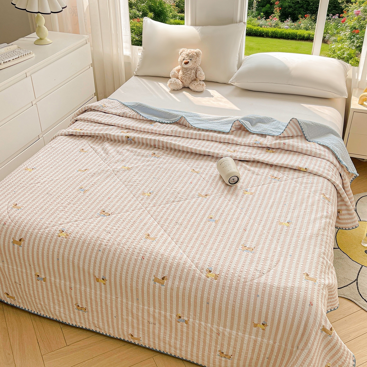 91家纺网 家纺一手货源 找家纺 犇牛仓储供应链 2026新款泡芙棉新疆棉花夏被被子被芯 时尚派对