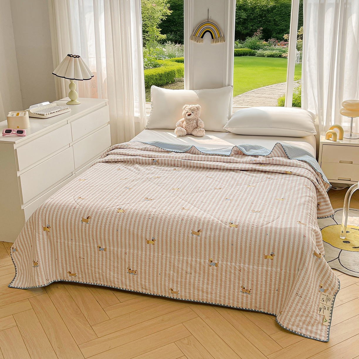 91家纺网 家纺一手货源 找家纺 犇牛仓储供应链 2026新款泡芙棉新疆棉花夏被被子被芯 时尚派对