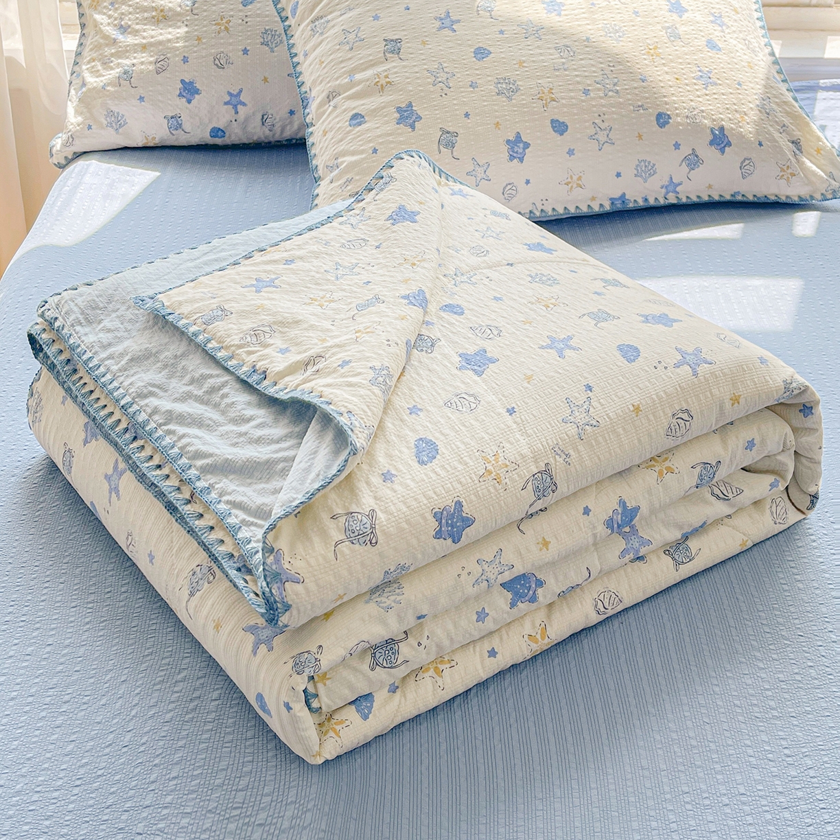 91家纺网 家纺一手货源 找家纺 犇牛仓储供应链 2026新款泡芙棉新疆棉花夏被被子被芯 许愿星