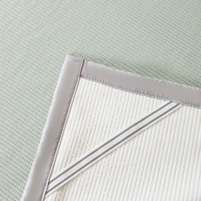 91家纺网 家纺一手货源 找家纺 野合家纺 2026新款豆豆凉席PE提花豆豆席席子凉席奶牛系列床单款 玫瑰-绿