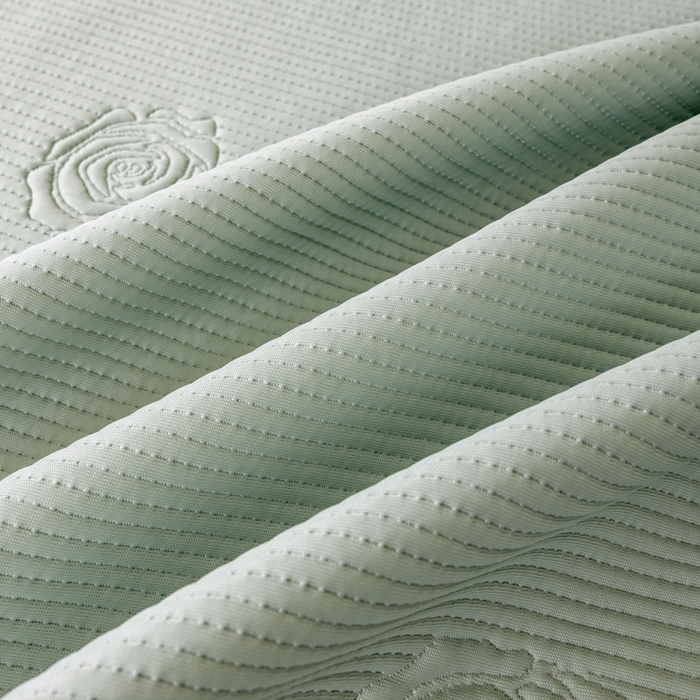 91家纺网 家纺一手货源 找家纺 野合家纺 2026新款豆豆凉席PE提花豆豆席席子凉席奶牛系列床单款 玫瑰-绿