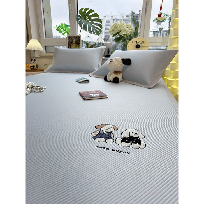 91家纺网 家纺一手货源 找家纺 （总）几禾 2026春夏新款斜纹刺绣软席凉席席子空调软席