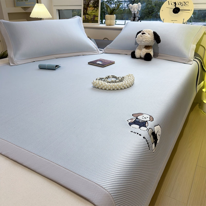 91家纺网 家纺一手货源 找家纺 （总）几禾 2026春夏新款斜纹刺绣软席凉席席子空调软席