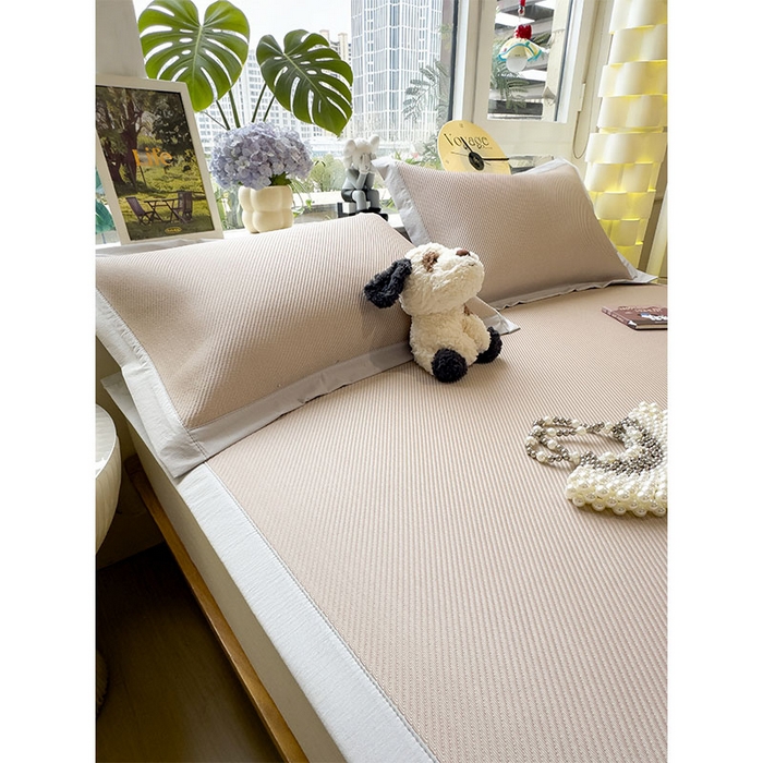 91家纺网 家纺一手货源 找家纺 几禾 2026春夏新款斜纹刺绣软席凉席席子空调软席 汪汪线条狗 床席款