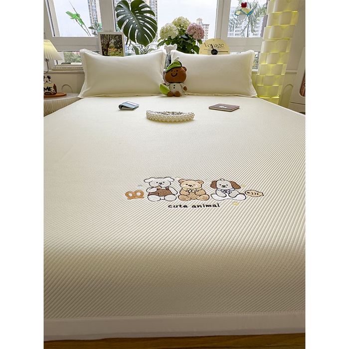 91家纺网 家纺一手货源 找家纺 几禾 2026春夏新款斜纹刺绣软席凉席席子空调软席 小友聚会 床席款