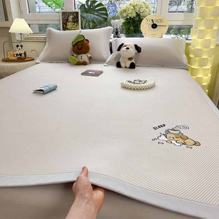 几禾 2026春夏新款斜纹刺绣软席凉席席子空调软席 贪吃小狗 床席款