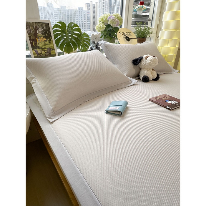 91家纺网 家纺一手货源 找家纺 几禾 2026春夏新款斜纹刺绣软席凉席席子空调软席 贪吃小狗 床席款