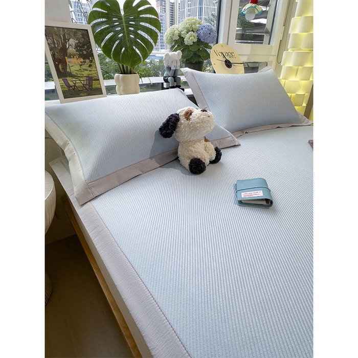 91家纺网 家纺一手货源 找家纺 几禾 2026春夏新款斜纹刺绣软席凉席席子空调软席 可爱小狗 床席款