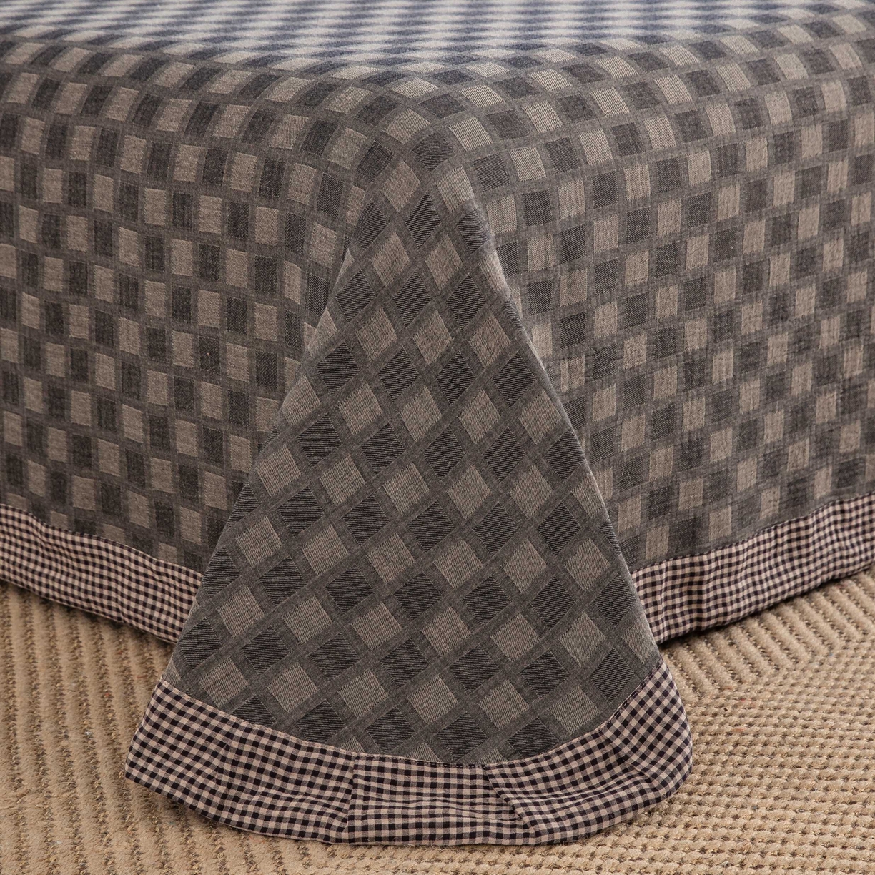 91家纺网 家纺一手货源 找家纺 仰望棉麻双层纱供应链 2026新款朦胧格全棉色织提花双层纱纽扣款 朦胧格-深灰