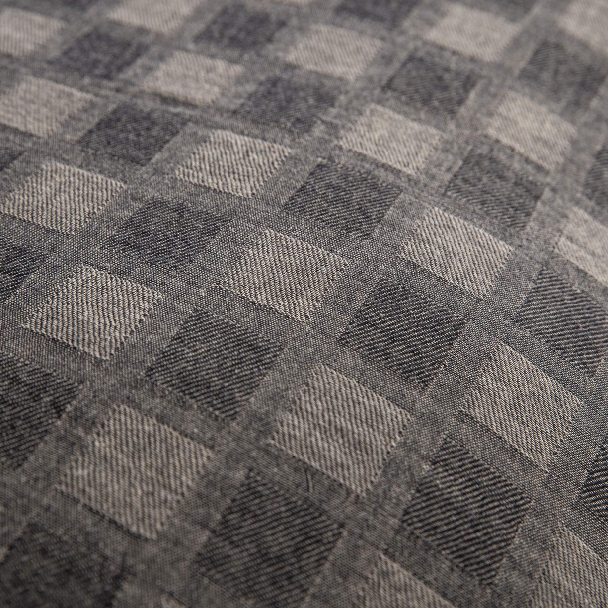 91家纺网 家纺一手货源 找家纺 仰望棉麻双层纱供应链 2026新款朦胧格全棉色织提花双层纱纽扣款 朦胧格-深灰