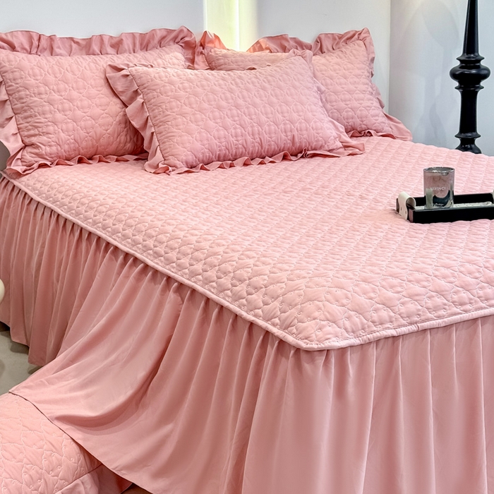 91家纺网 家纺一手货源 找家纺 （总）野合家纺 2026新款A类水洗棉纯色夹棉床裙单床裙床裙单件