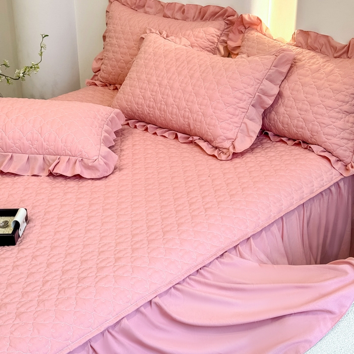 91家纺网 家纺一手货源 找家纺 （总）野合家纺 2026新款A类水洗棉纯色夹棉床裙单床裙床裙单件