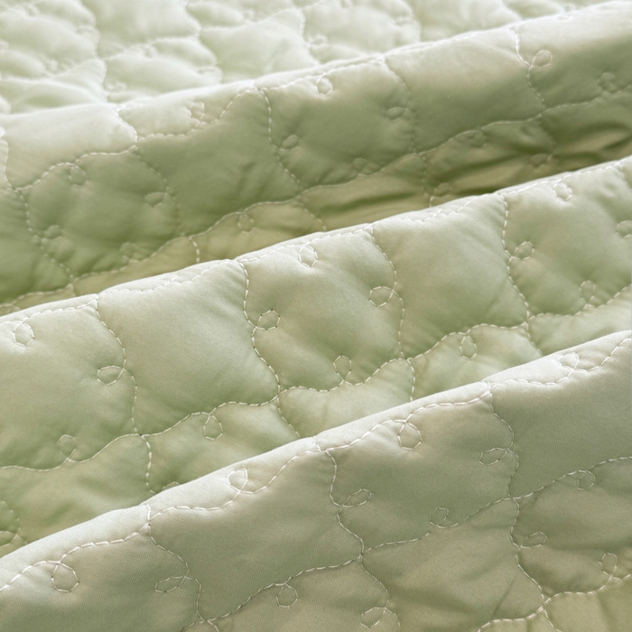 91家纺网 家纺一手货源 找家纺 野合家纺 2026新款A类水洗棉纯色夹棉床裙单床裙床裙单件 抹茶绿