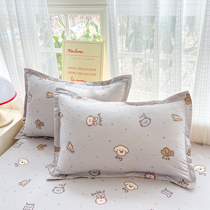 91家纺网 家纺一手货源 找家纺 （总）好亿来家纺 2026新款全棉纯棉印花小清新单枕套枕套单件