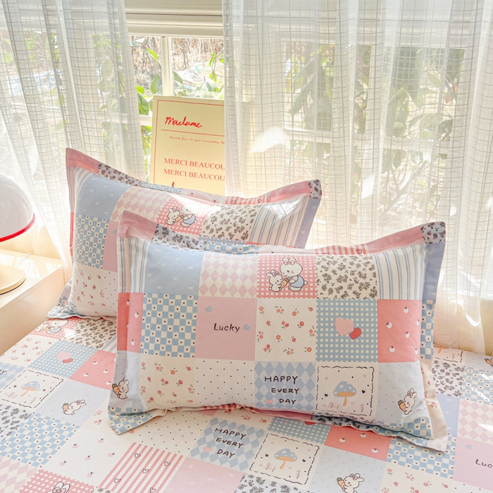 91家纺网 家纺一手货源 找家纺 （总）好亿来家纺 2026新款全棉纯棉印花小清新单枕套枕套单件