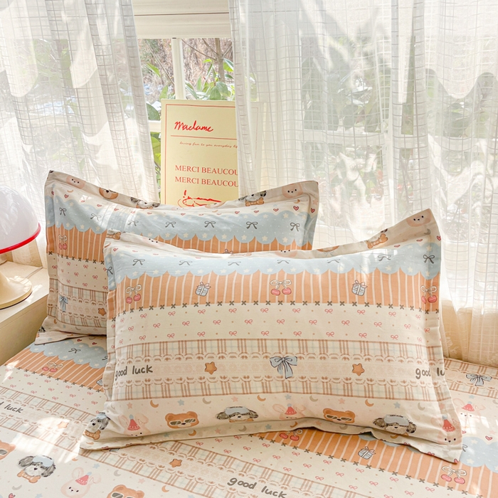 91家纺网 家纺一手货源 找家纺 （总）好亿来家纺 2026新款全棉纯棉印花小清新单枕套枕套单件